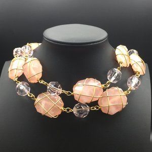 Joan Rivers Vintage Pink Lucite Necklace